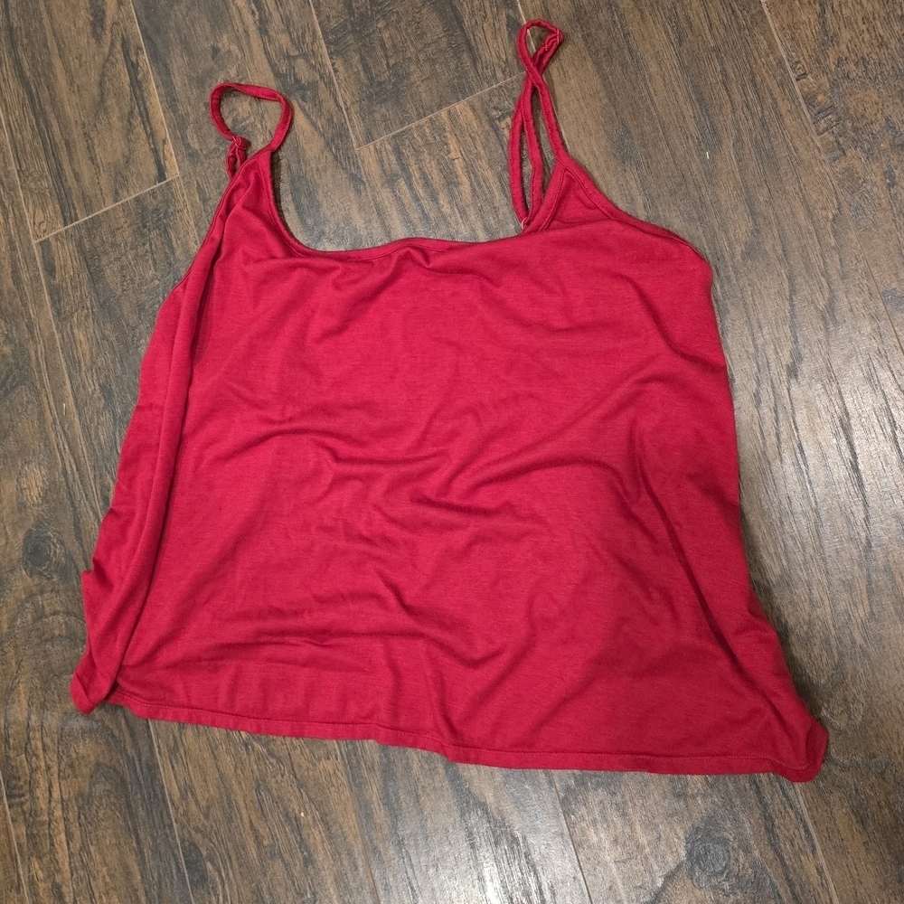 Red Cropped Cami w/ Lace Back XXL